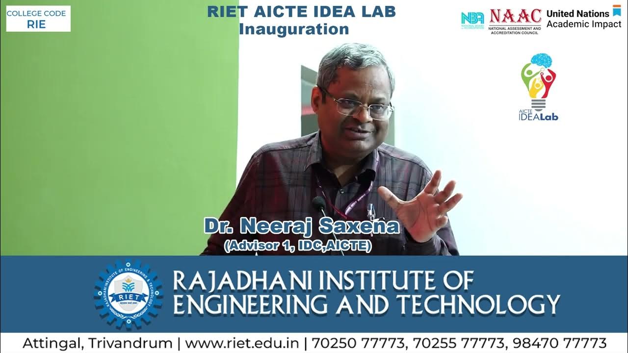 RIET AICTE IDEA Lab Official Inauguration By Dr. Neeraj Saxeena