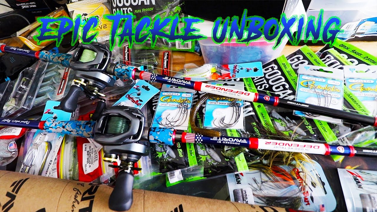 $500 EPIC Tackle UNBOXING! - Curado DC, Favorite Defender Rod, Googan ...