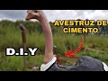 DIY-  Avestruz vaso de cimento/ cement ostrich