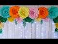 Como Fazer Painel de Flores Gigante de Papel Montar Painel Com Flores de Papel Cortinário e Led