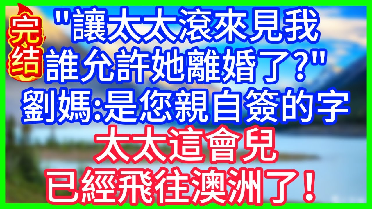 【爽文】讓太太滾來見我，誰允許她離婚了？劉媽：是您親自簽的字，太太這會兒已經飛往澳洲了！#情感故事 #生活經驗 #老年生活 #為人處世