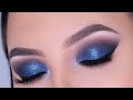 Navy Glitter Smokey Eyes Tutorial | Glam Makeup Tutorial