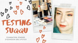 Trying Suqqu makeup ı foundation, eyeshadow, powder and lipstick