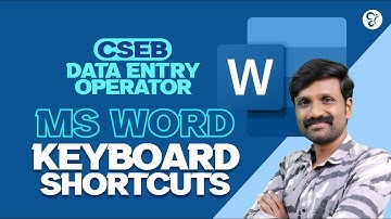 CSEB DATA ENTRY OPERATOR MS WORD KEYBOARD SHORTCUTS | COOPERATIVE BANK COACHING CLASS | CSEB EXAM