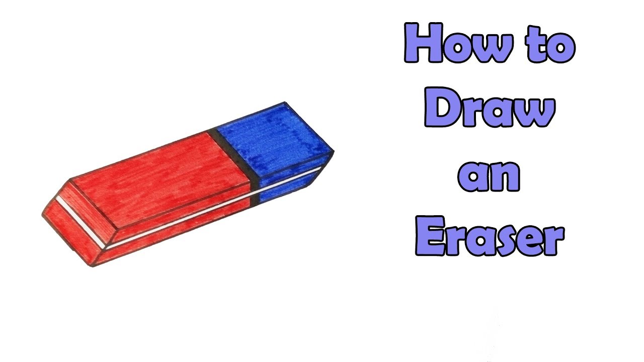 How to Draw an Eraser - VERY EASY - FOR KIDS 