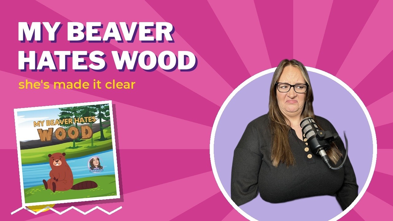 Jen Jenivive reading My Beaver Hates Wood