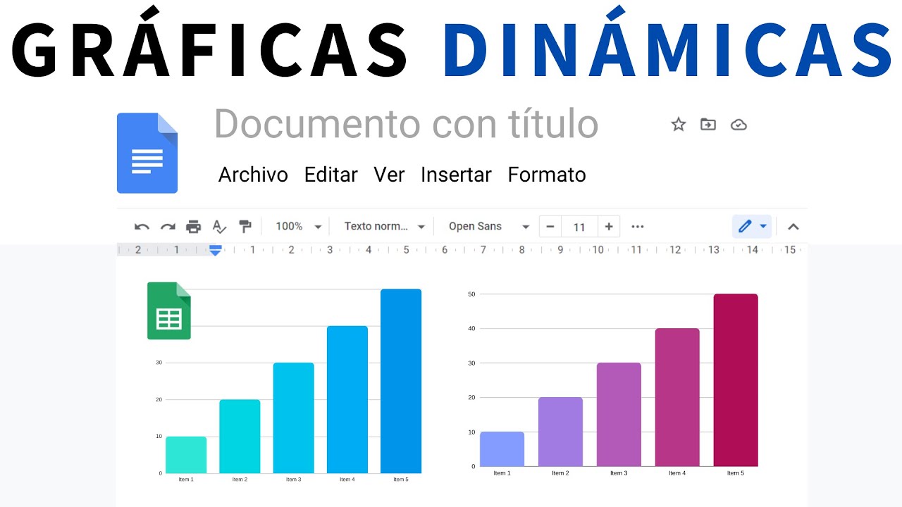Cómo insertar GRÁFICAS DINÁMICAS en Google Docs YouTube