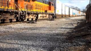 BNSF 247 SD75! CSX Q186 BNSF Z ATGLAC. 3-7-14
