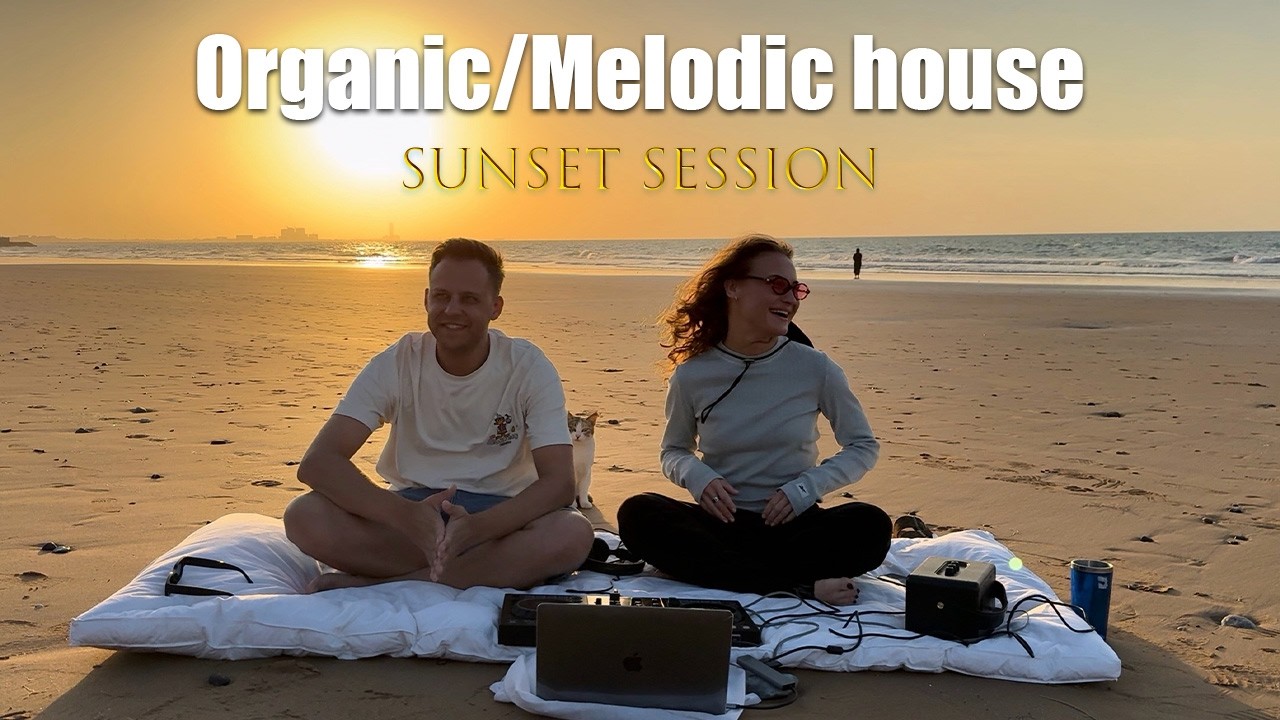 Organic house at sunset