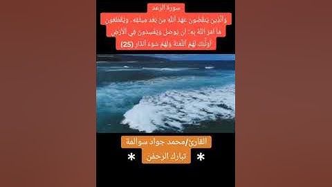سورة الرعد - آية 25: القارئ/محمد جواد سوالمة