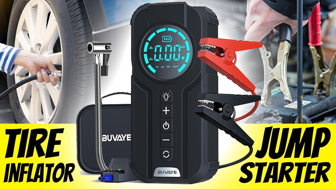 Great Gift - 4-in-1 Cordless Tire Inflator, Jump Starter, Light