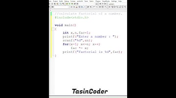 No.  10  Calculate Factorial of a number | C Language | @TasinCoder | Mr Tasin | #c_language #viral