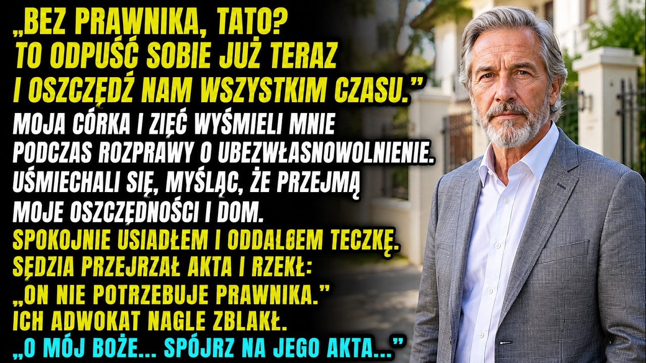 Moja córka zaśmiała mi się prosto w twarz na korytarzu sądu. „Bez prawnika, tato, to odpuść sobie już teraz i oszczędź nam wszystkim czasu.