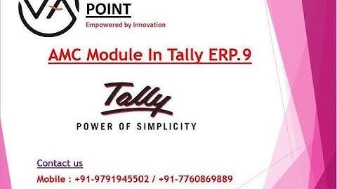 AMC Module in Tally ERP.9 Add-on Contact on 9791945502 / 7760869889