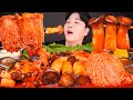 MUKBANG ASMR | SPICY MUSHROOMS ENOKI, SHIITAKE *FIRE SAUCE 매운 불닭 버섯 모듬 먹방 EATING SOUNDS