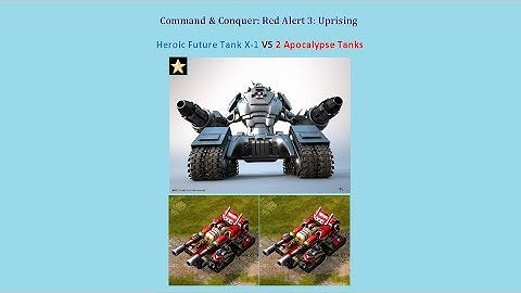 C&C Red Alert 3 - heroic future tank x-1 vs 2 apocalypse tank