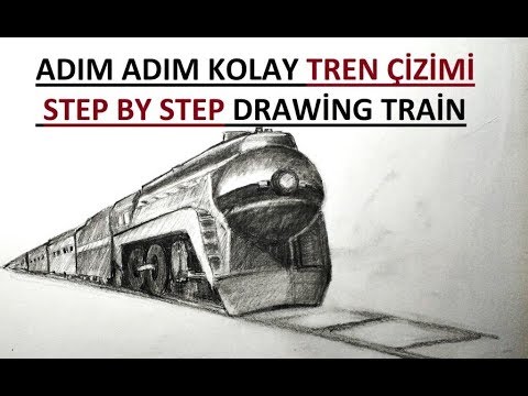 Video: Adım Adım Kurşun Kalemle Bir Tren, Buharlı Lokomotif Nasıl çizilir?