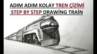 Tren Çi̇zi̇mi̇ Adim Adim Kolay Tren Nasil Çi̇zi̇li̇r Karakalem Drawing Train