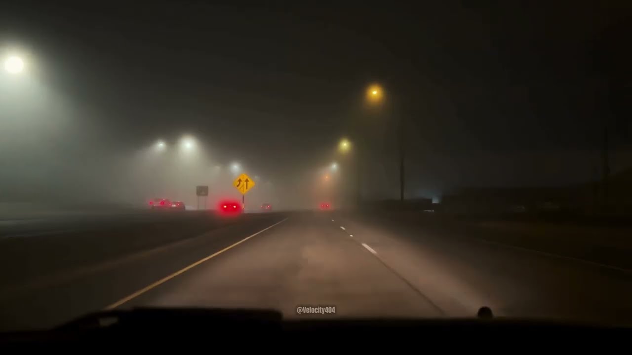 1 Hour Sleep Timer 🌙 Foggy Night Drive (Auto-off)