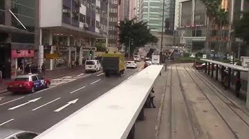 Tram Ride Victoria Park  to Central. Hong Kong.