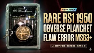 Rare Rs1 1950 OBV Planchet Flaw Error MS63+| Rare Basaveshwara M Circulation Strike MS64|#coin 