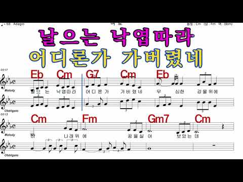 여로  이미자  iSMB 가수처럼 엠알로 노래 악보 남자 키  Fm