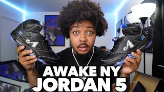 Awake NY x Jordan 5 “BLACK RACER BLUE” Unboxing + DETAILED REVIEW🔥