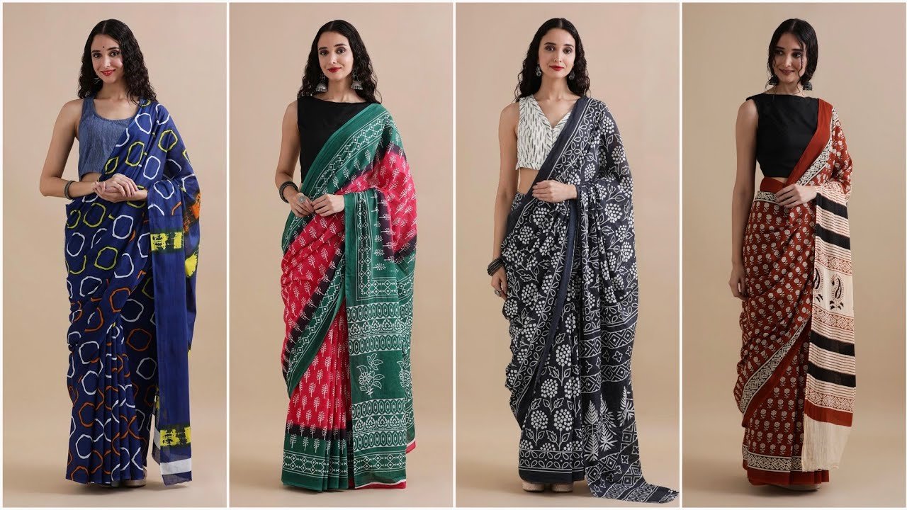 Mulmul Cotton Sarees | Free Shipping 