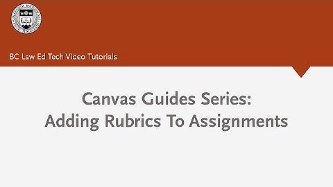 Canvas Guides: Creating Rubrics Part 2 - Adding Rubrics to Assignments
