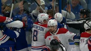 All Hell Breaks Loose During Line Scrum Between Tampa Bay Lightning And Montreal Canadiens screenshot 4