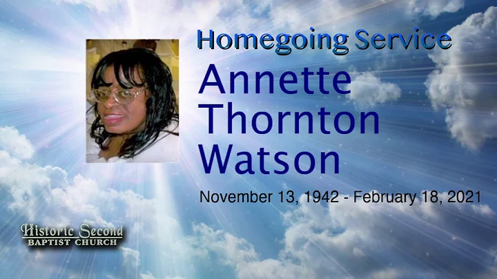 Homegoing Service for Annette Thornton Watson