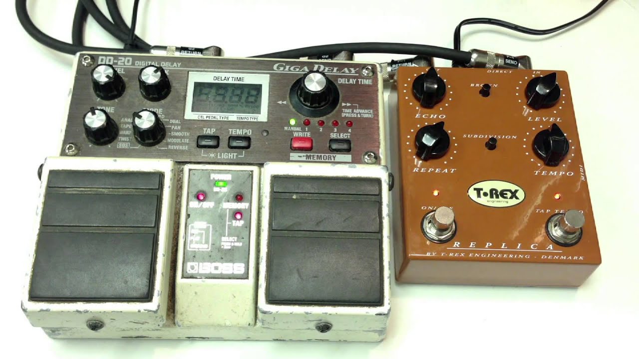 Boss DD-20 vs T-Rex Replica Delay - YouTube Boss DD-20 vs T-Rex Replica Delay - YouTube