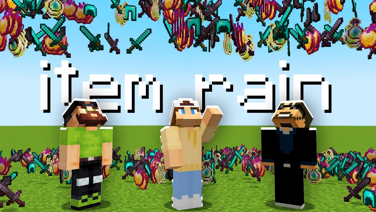 Minecraft, But RANDOM Items Fall From the Sky...