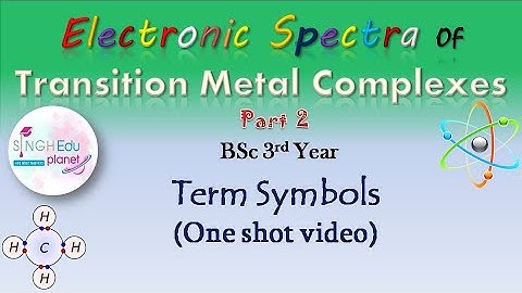 Electronic Spectra Of Transition Metal Complexes BSc 3rd Year| Part 2| Term Symbols|