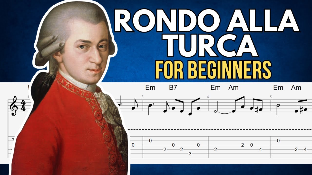 Easy Rondo Alla Turca Classical Guitar Tab (PDF and Guitar Pro) - YouTube