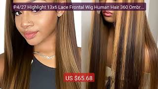 P4/27 Highlight 13x6 Lace Frontal Wig Human Hair 360 Ombre Bo... — Amazing Value 2026 | Must Have!