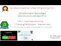 2.11 Insertion Sort Implementation in C Program | Sorting Techniques | Data Structure and Algorithm