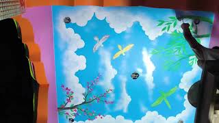 Wallpanting sky drawing#painting #art #drawing 