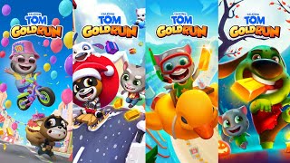 Talking Tom Gold Run 10th Anniversary Update Vs Christmas Update Vs Summer Of Sports Vs Halloween