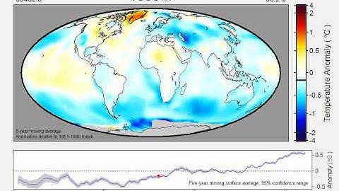 Land + Ocean Average Temperature, Five-Year Average Anomaly