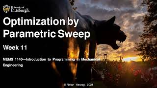 Lecture 10.1 - Optimization by Parametric Sweep