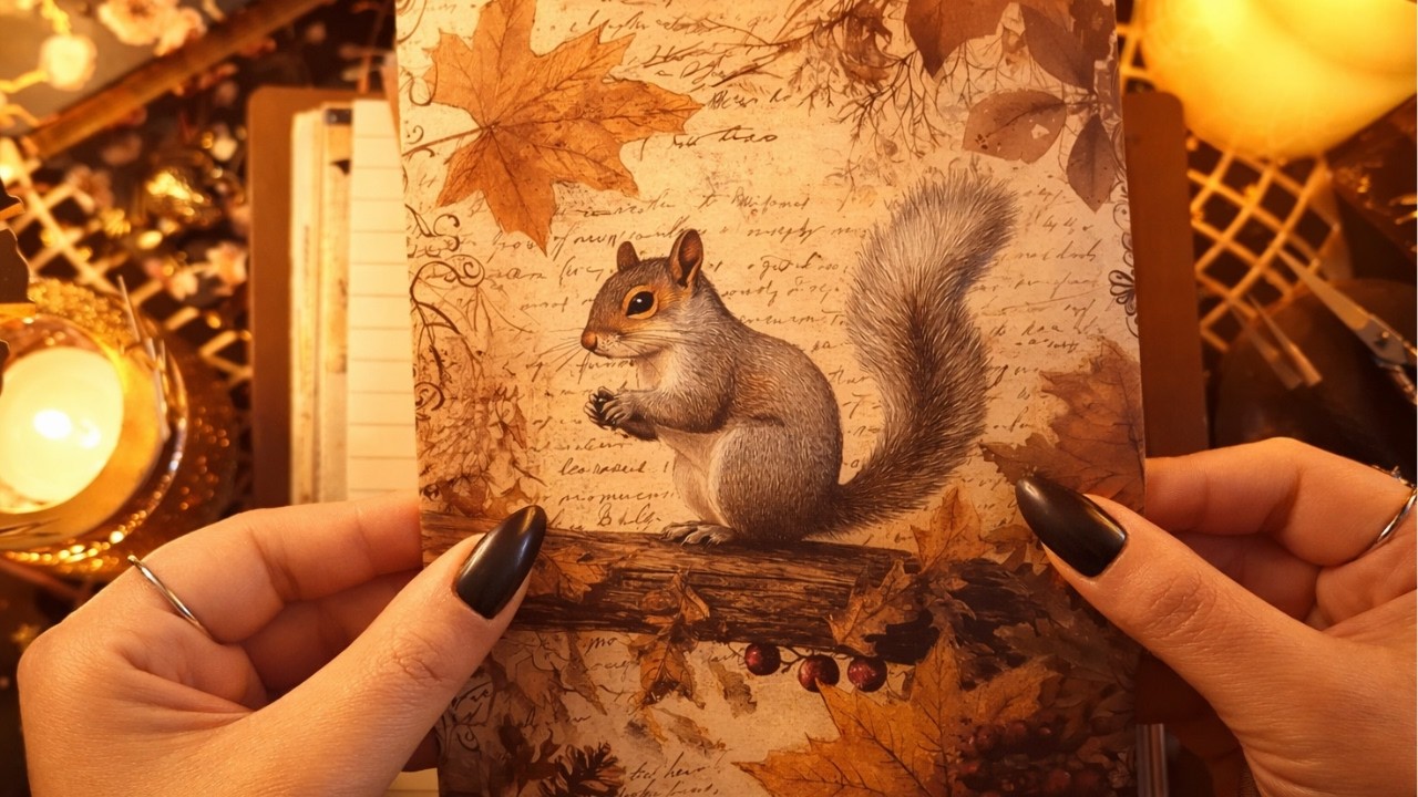 ASMR | Journal With Me | Relaxing Scrapbooking | Paper Sounds | Fireplace Crackling | No Talking