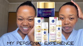 REVIEW: Nivea Luminous 630 ANTI DARK MARKS Serum, Day Cream SPF50, Night Cream||South African