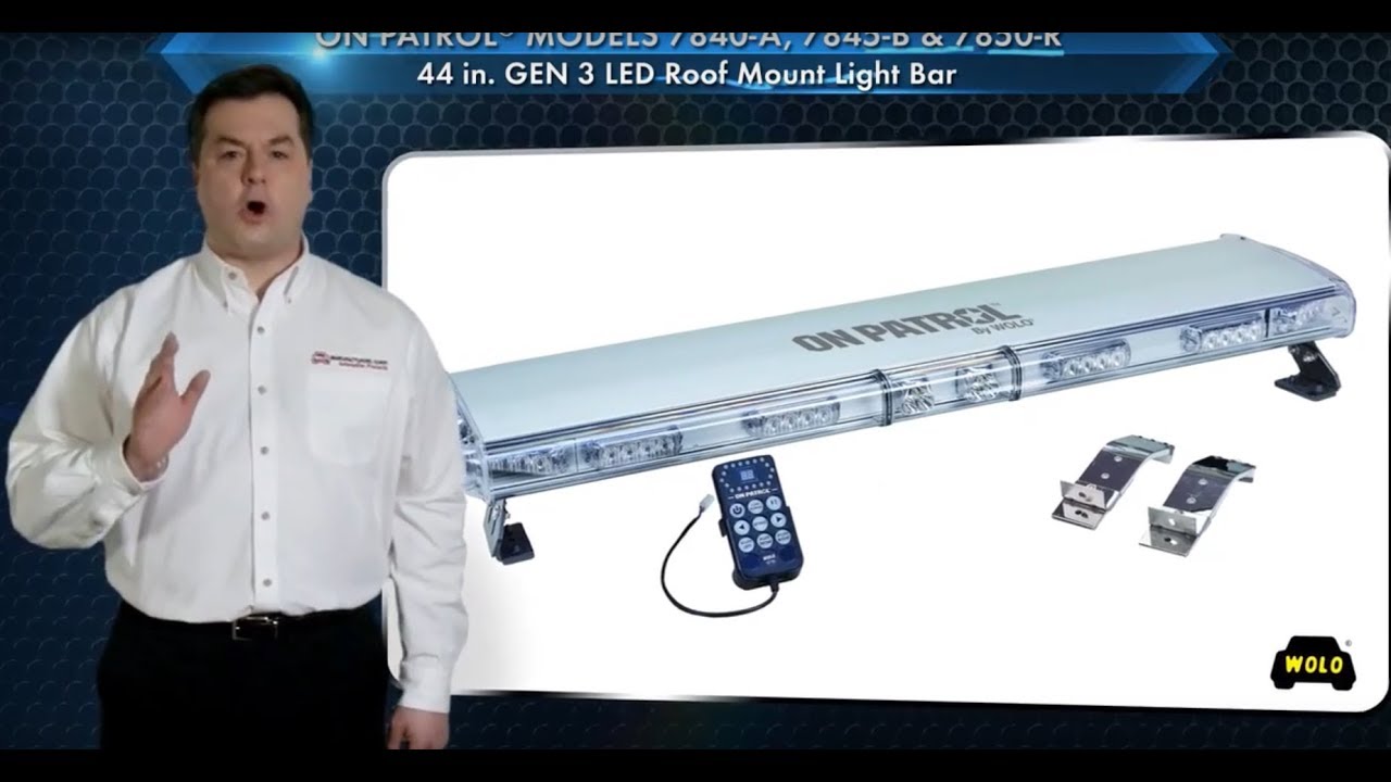 WOLO On Patrol 44in. GEN 3 LED Lightbar - 48 Amber LEDs, 6 Amp, 12V, Model# 7840-A