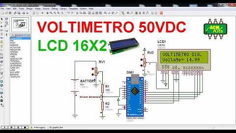 VOLTIMETRO DIGITAL 50VDC CON LCD 16X2 USANDO DIVISOR DE VOLTAJE||ARDUINO NANO