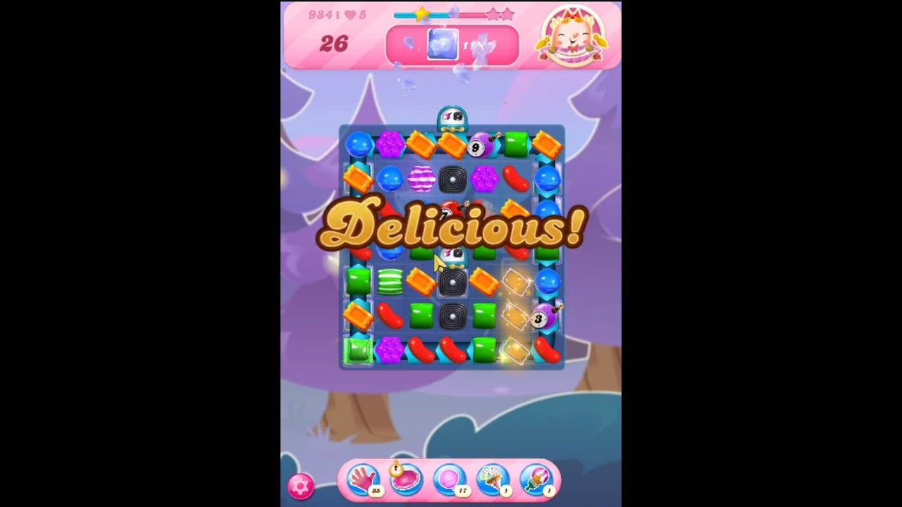 Candy Crush Saga Level 984 - 3 Stars,  9 Moves Completed