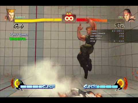 Street Fighter 4:  Guile Focus Attack to Super Ultra