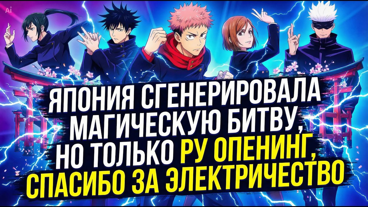 Япония сгенерировала Магическую Битву, но только ру опенинг, спасибо за электричество