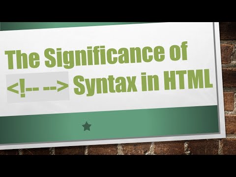 The Significance of !-- -- Syntax in HTML