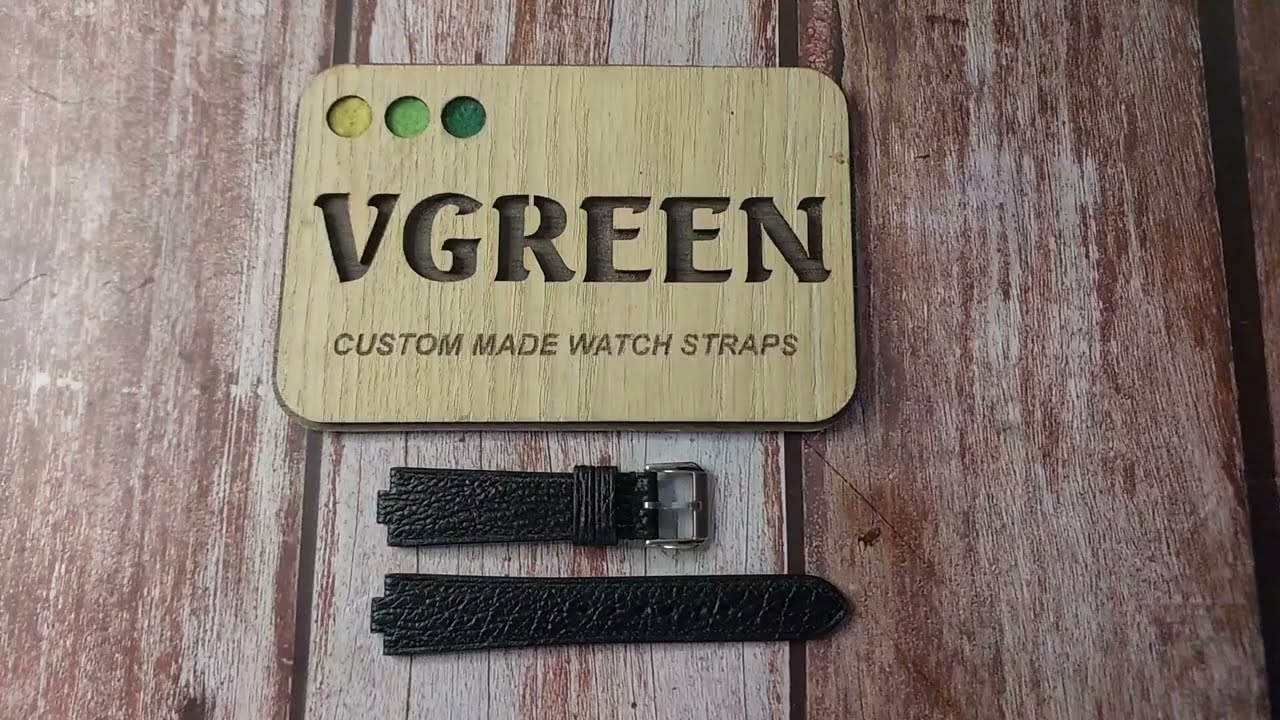 Black Sharkskin Leather Custom Notched Strap For Omega Seamaster Professional Watch